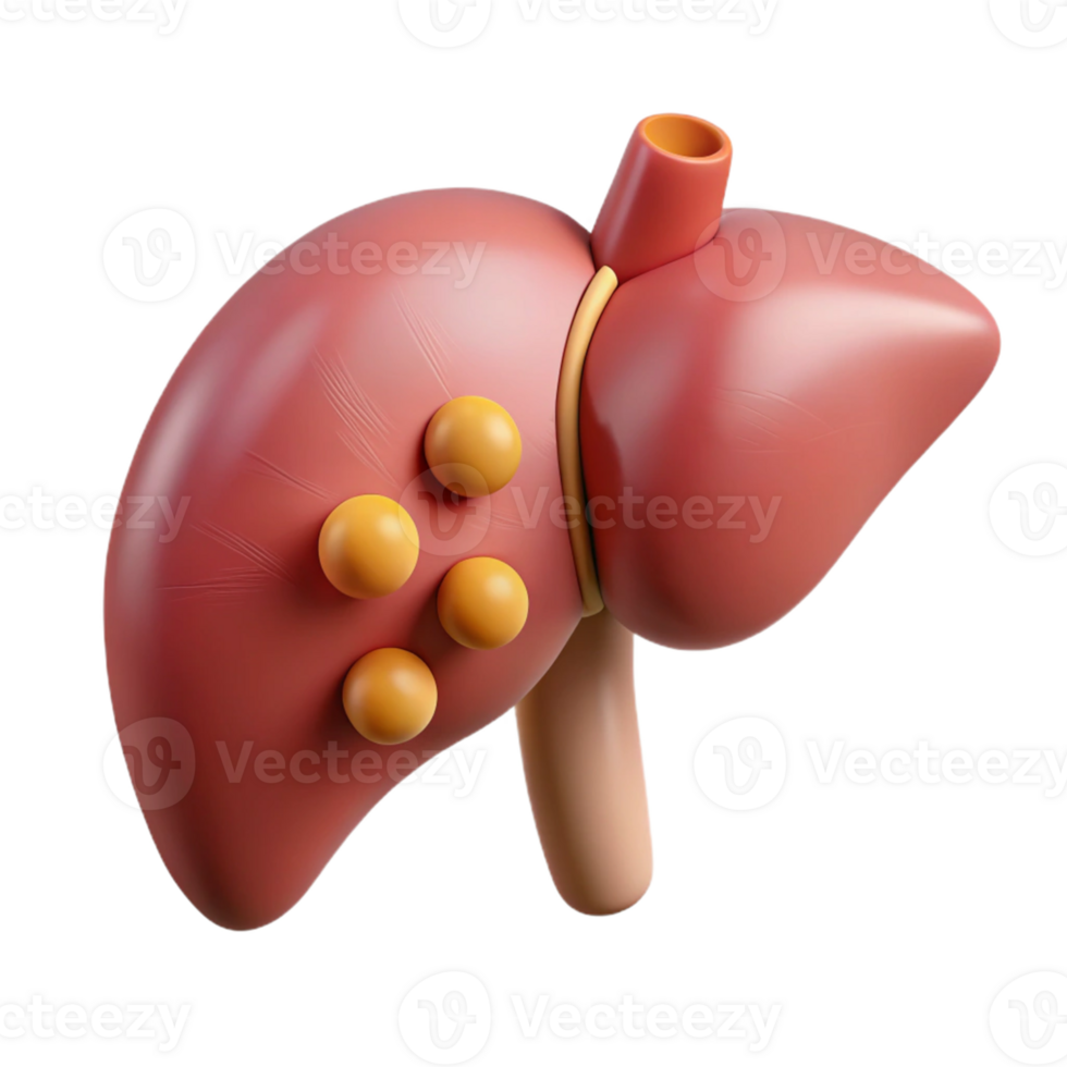 Isometric Liver Model with Nodules png