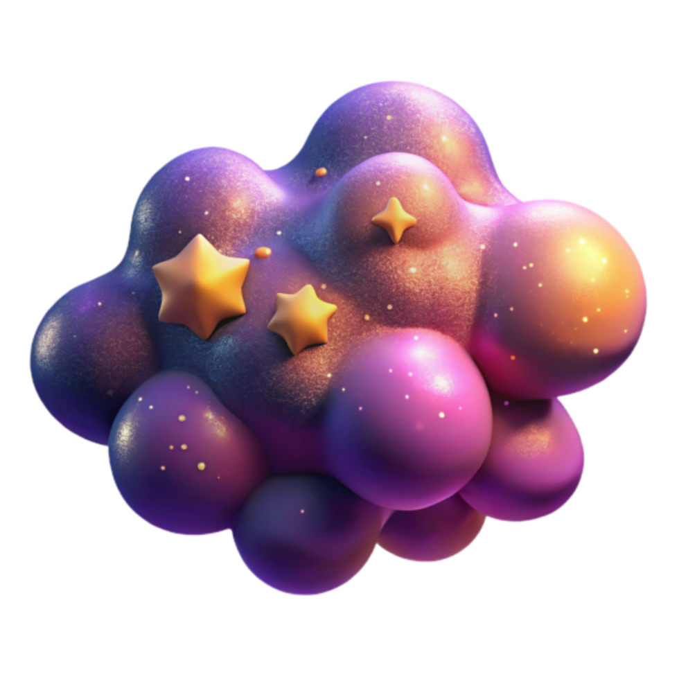 3D Render of a Sparkling Galaxy Cloud Illustration png