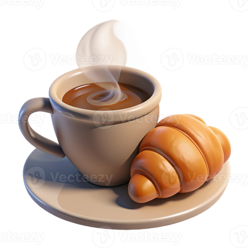 Coffee and Croissant Breakfast png