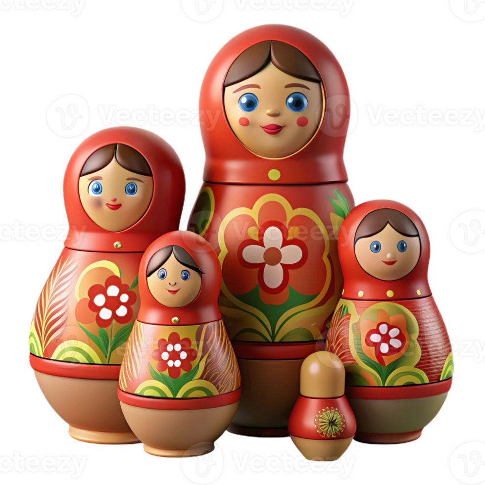 Colorful Russian Nesting Dolls png