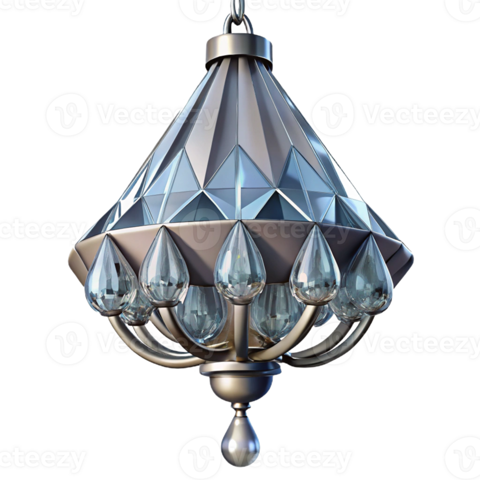 Modern Crystal Chandelier with Teardrop Design png