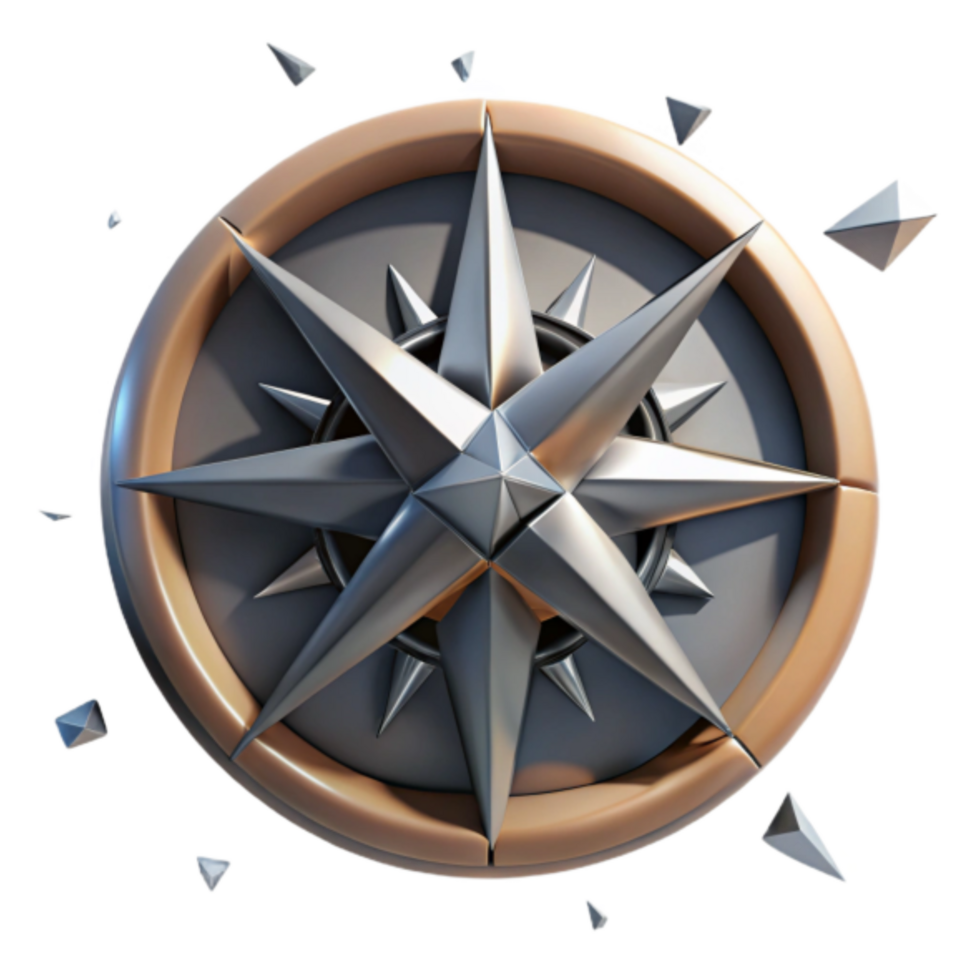 3D Render Star Compass Icon Graphic Resource png