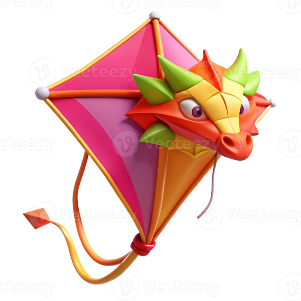 Dragon Kite Isometric Illustration png