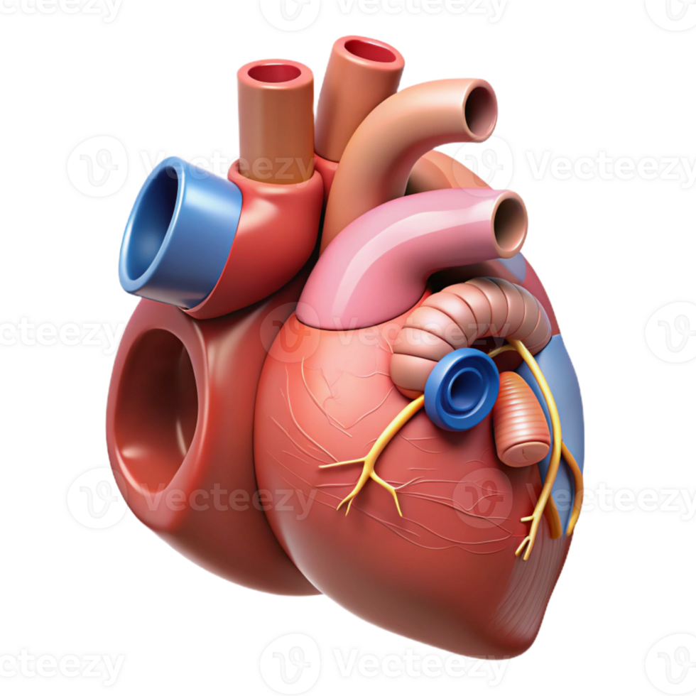 Isometric Render Human Heart Anatomy Illustration png