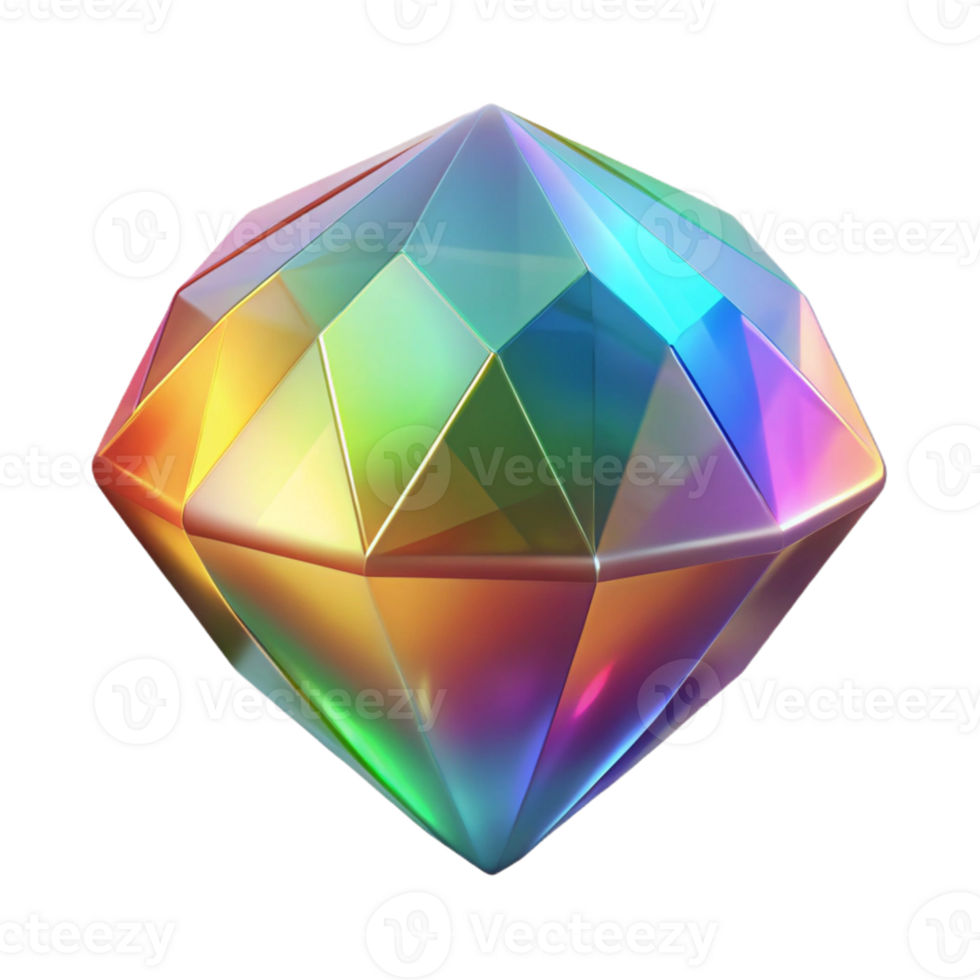 Rainbow Crystal Isometric Render png