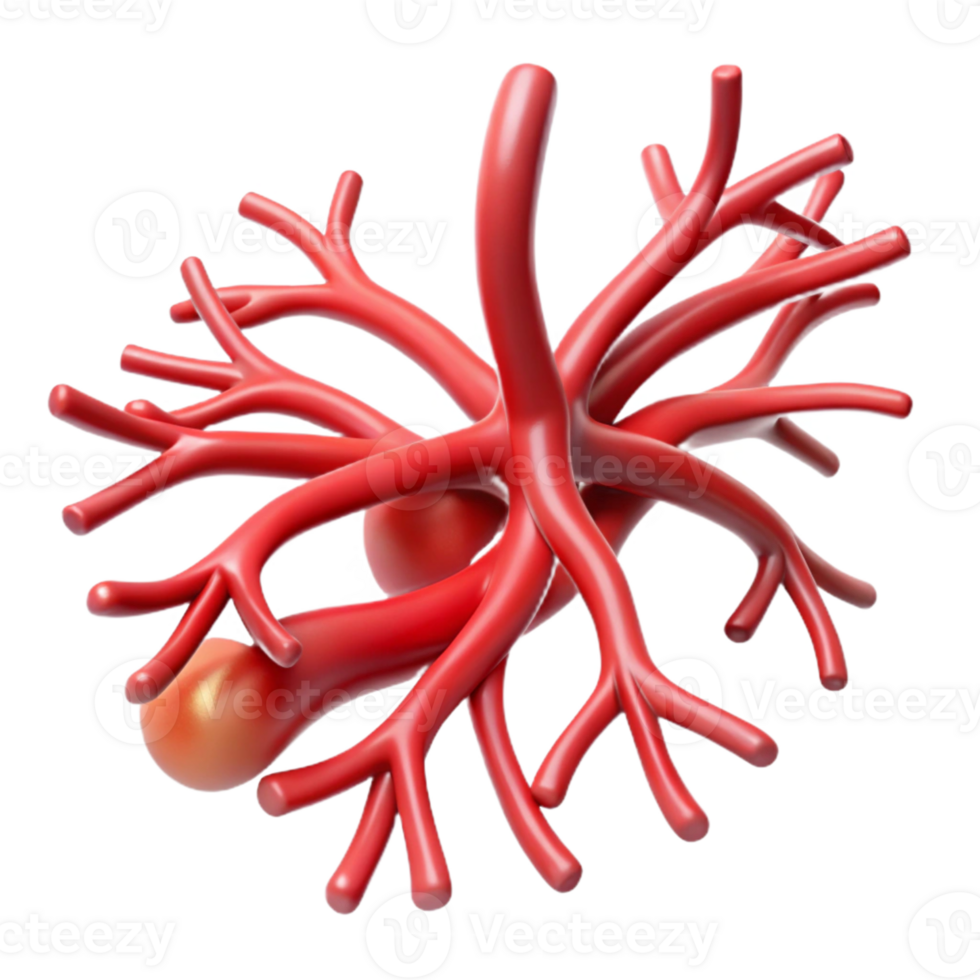 Isometric Model of a Branching Blood Vessel png