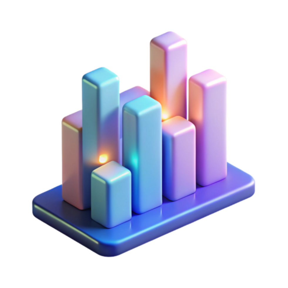 3D Render Colorful Bar Graph Abstract Background Image png