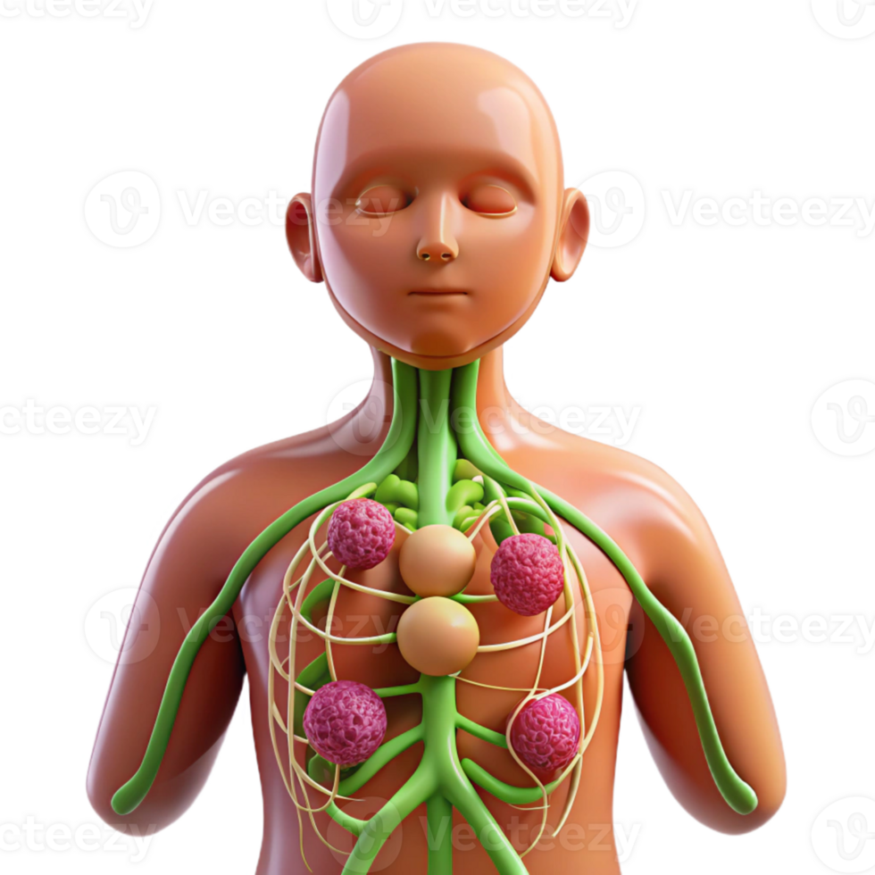 Isometric Illustration of Lymphatic System png