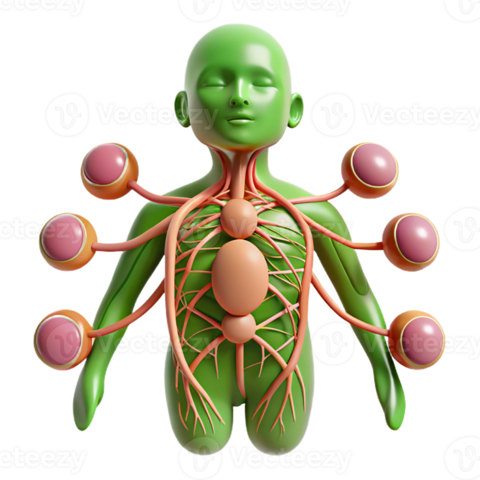 Isometric Render of a Humanoid Figure with Multiple Eyes png