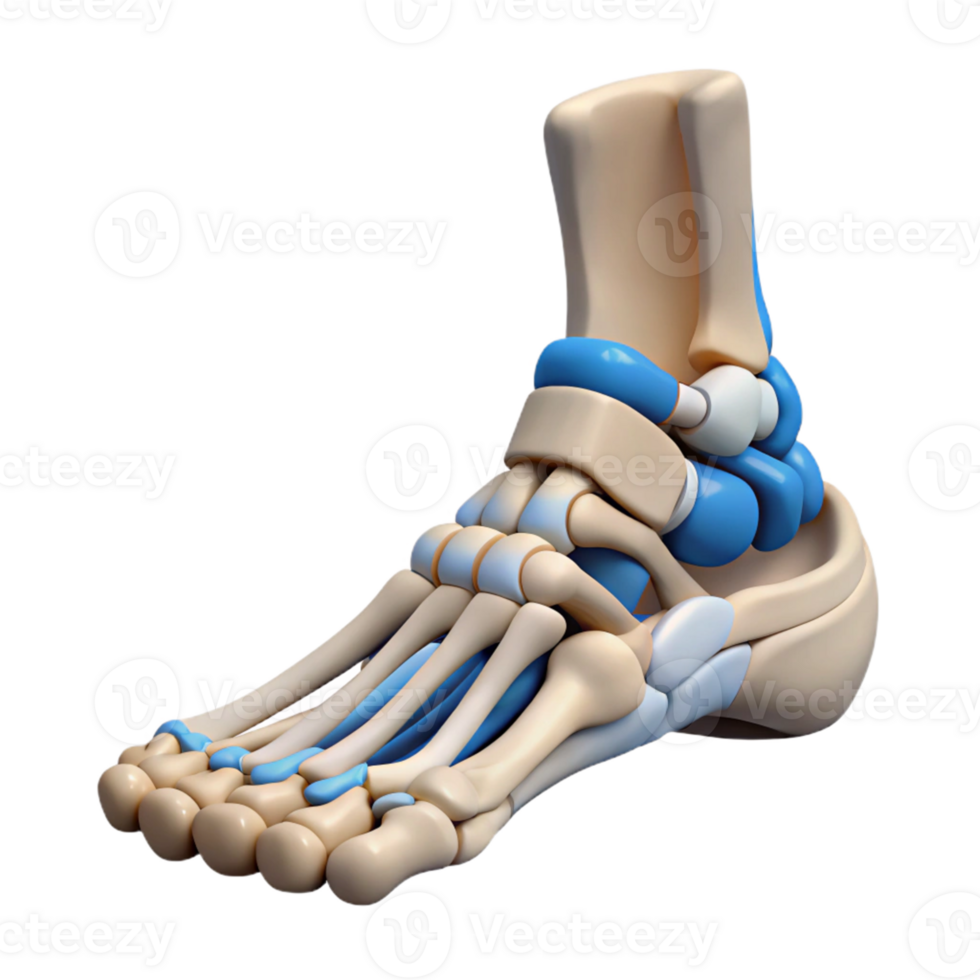 Isometric Rendered Human Foot Skeleton png