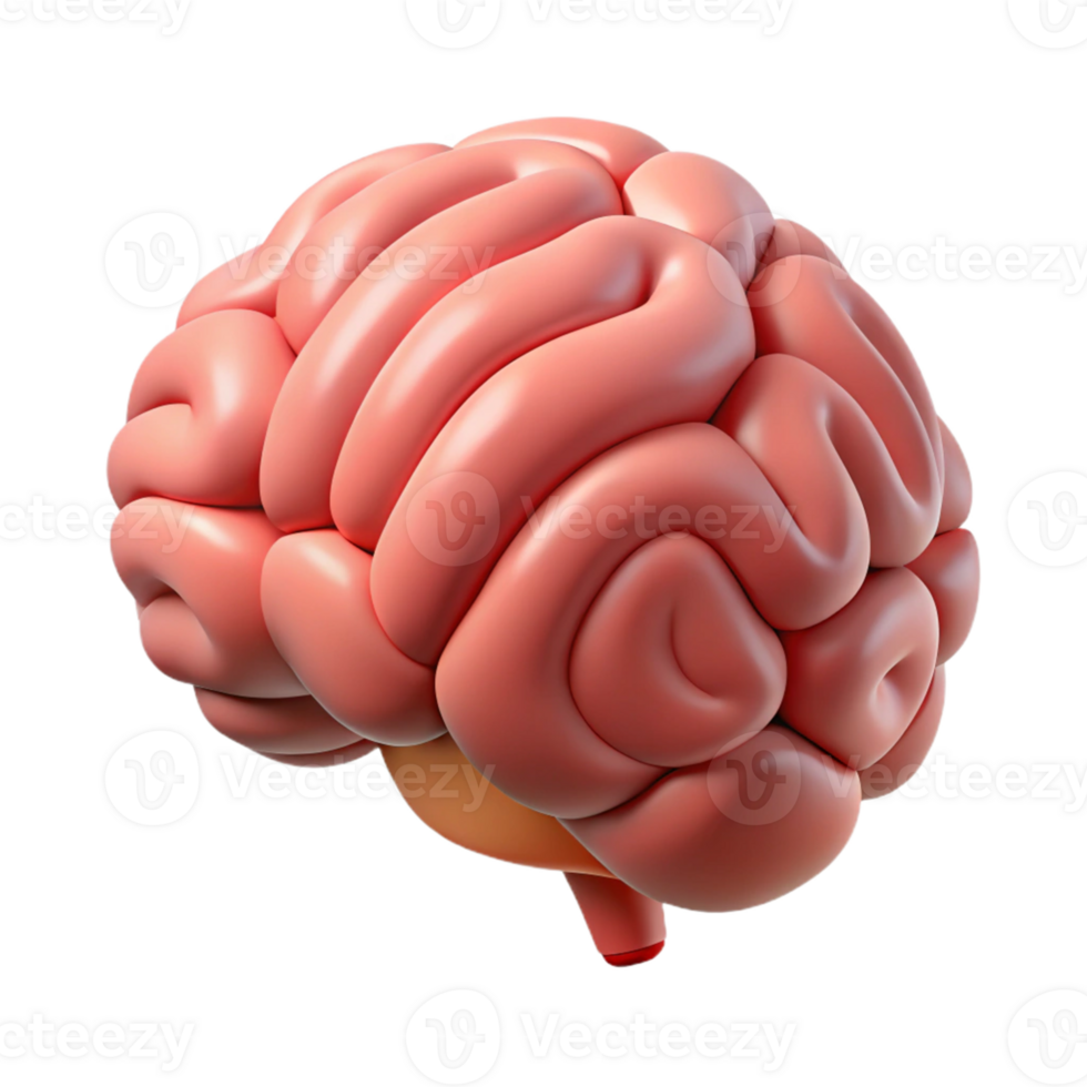Isometric Brain Illustration with Abstract Background png