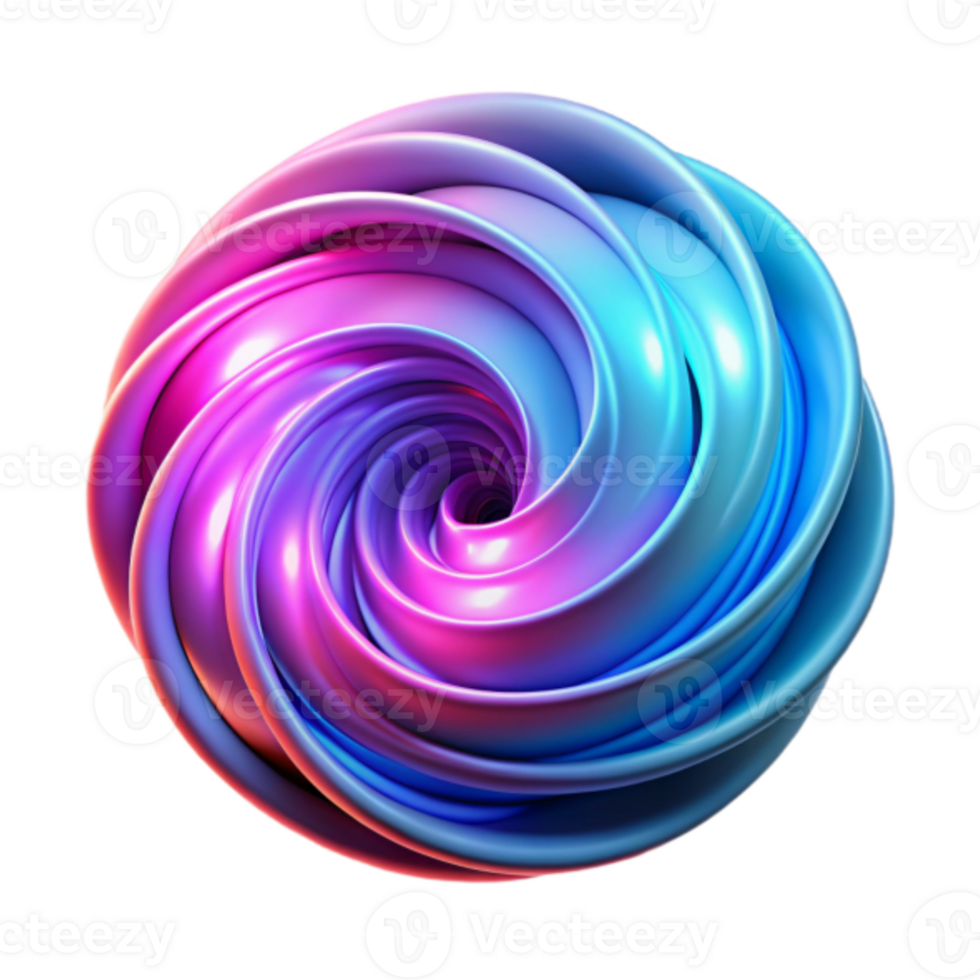 Abstract 3D Render of a Swirling, Gradient Sphere png