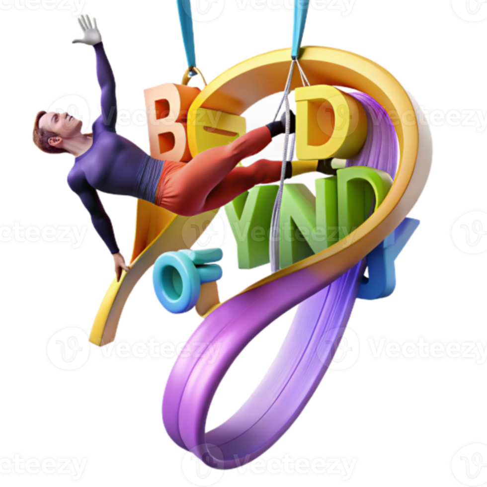 Dynamic 3D Illustration Beyond Limits Athlete Aerial Pose png