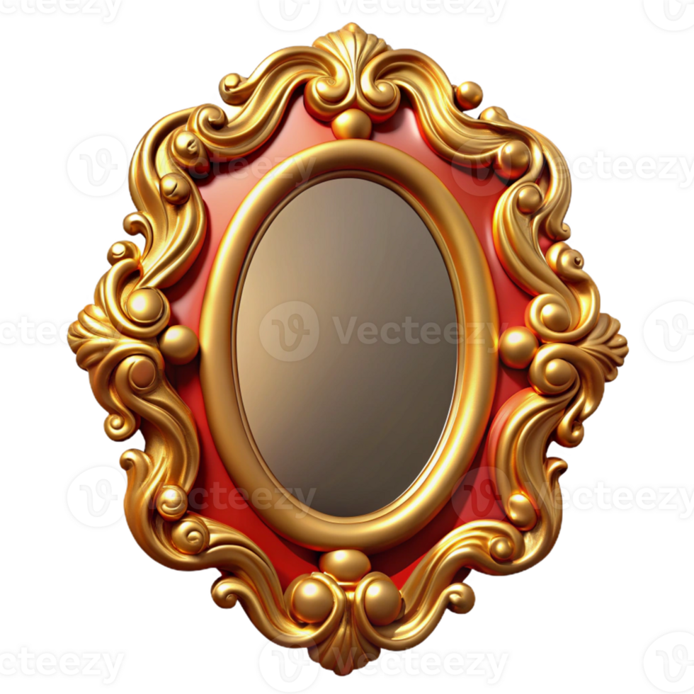 Ornate Gold Frame with Red Background png