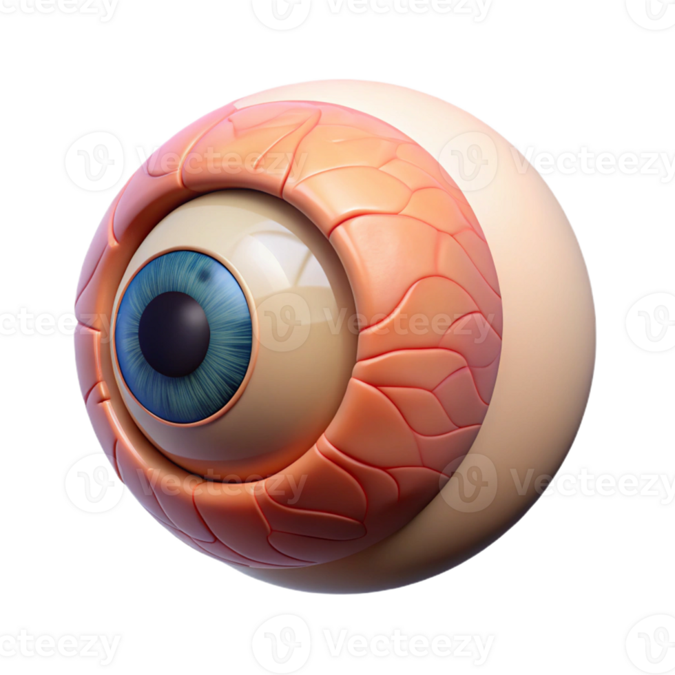 Isometric Cartoon Eye Render png