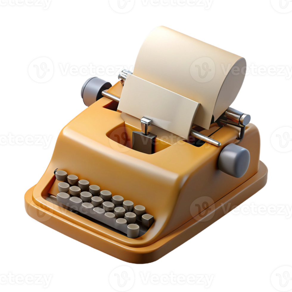 Vintage Typewriter with Paper Roll png