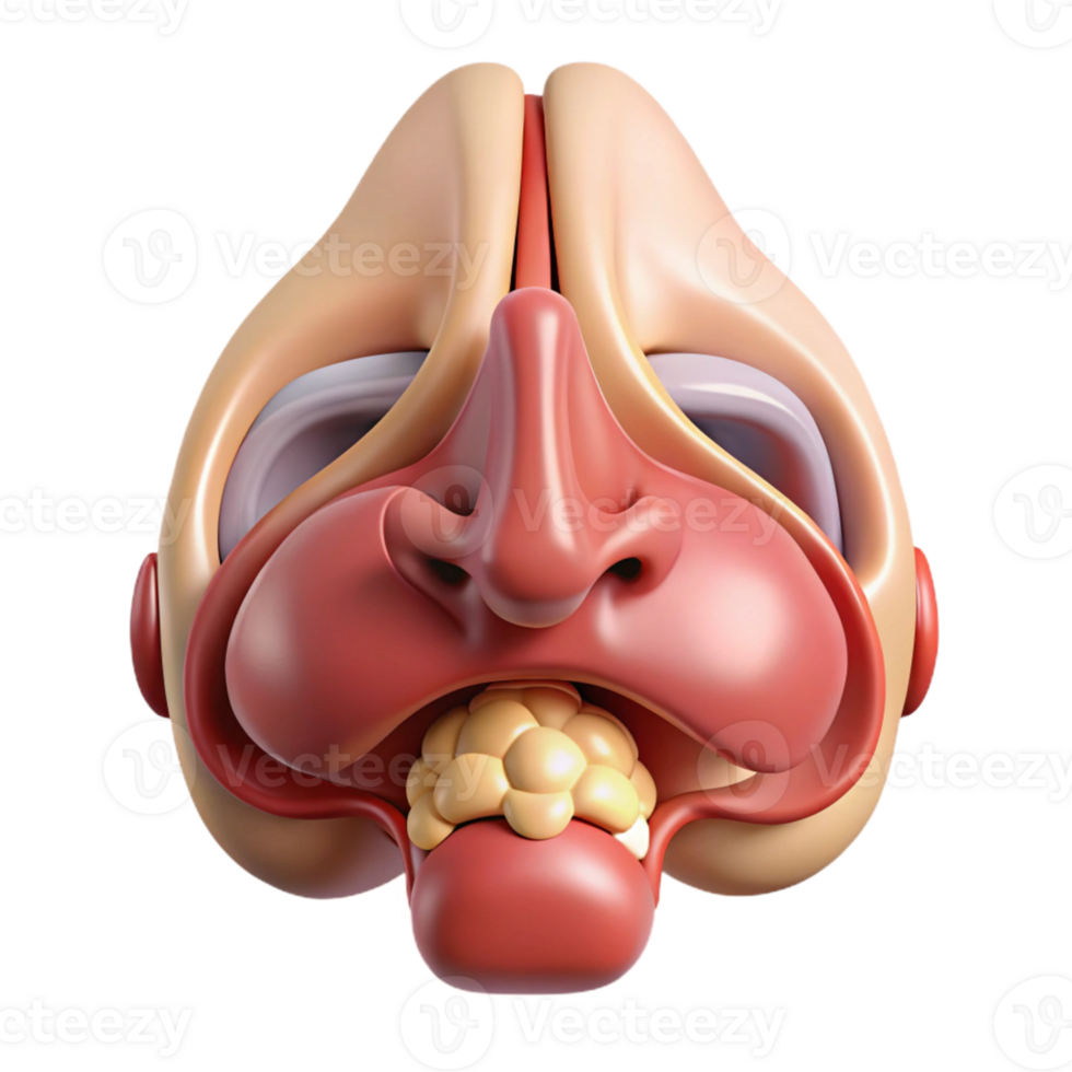 Isometric Cartoon Face with Open Mouth png