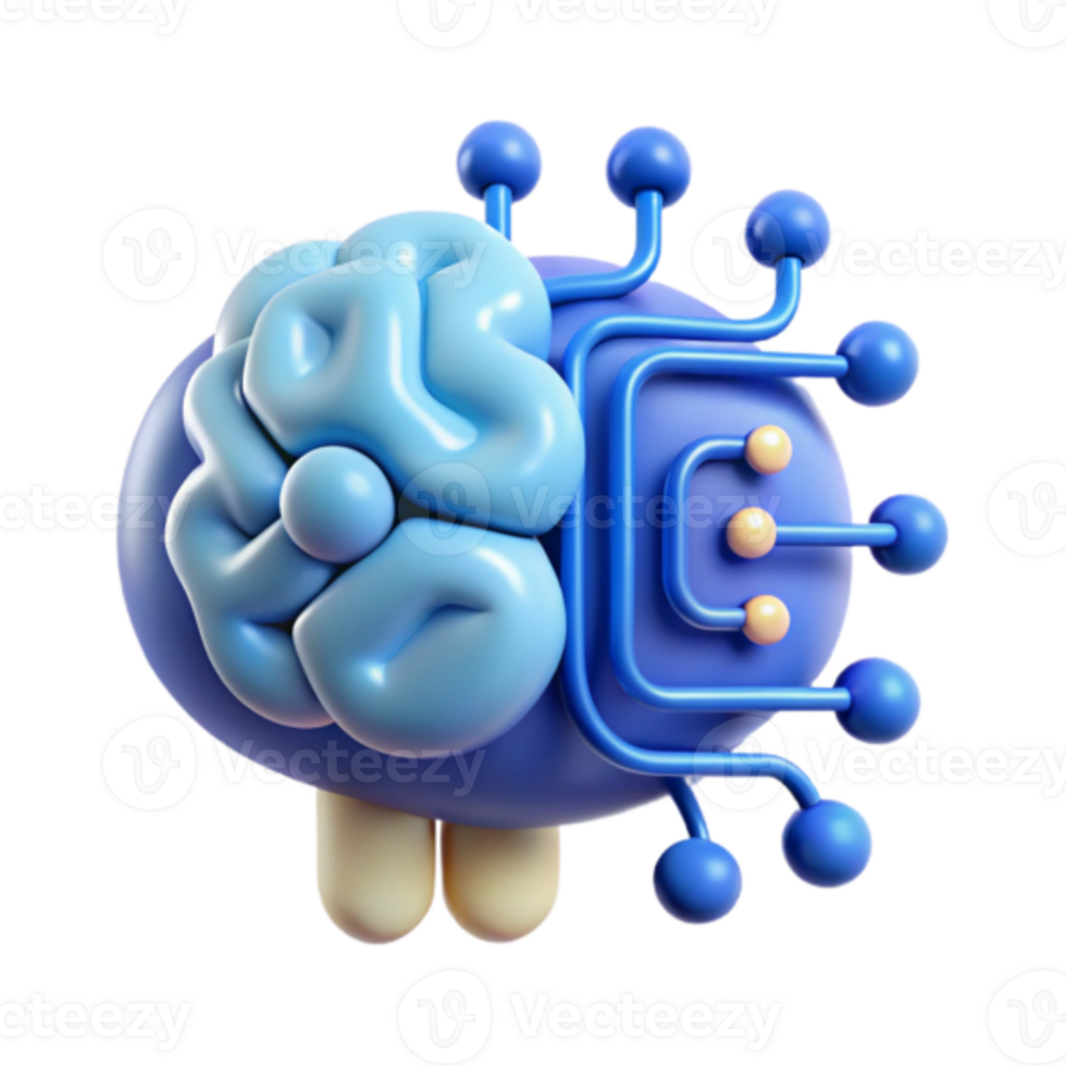 3D Illustration Brain Circuitry Neural Network Technology png
