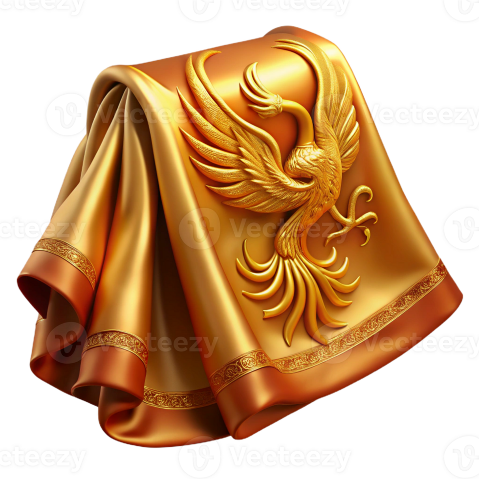 Golden Phoenix with Draped Fabric png