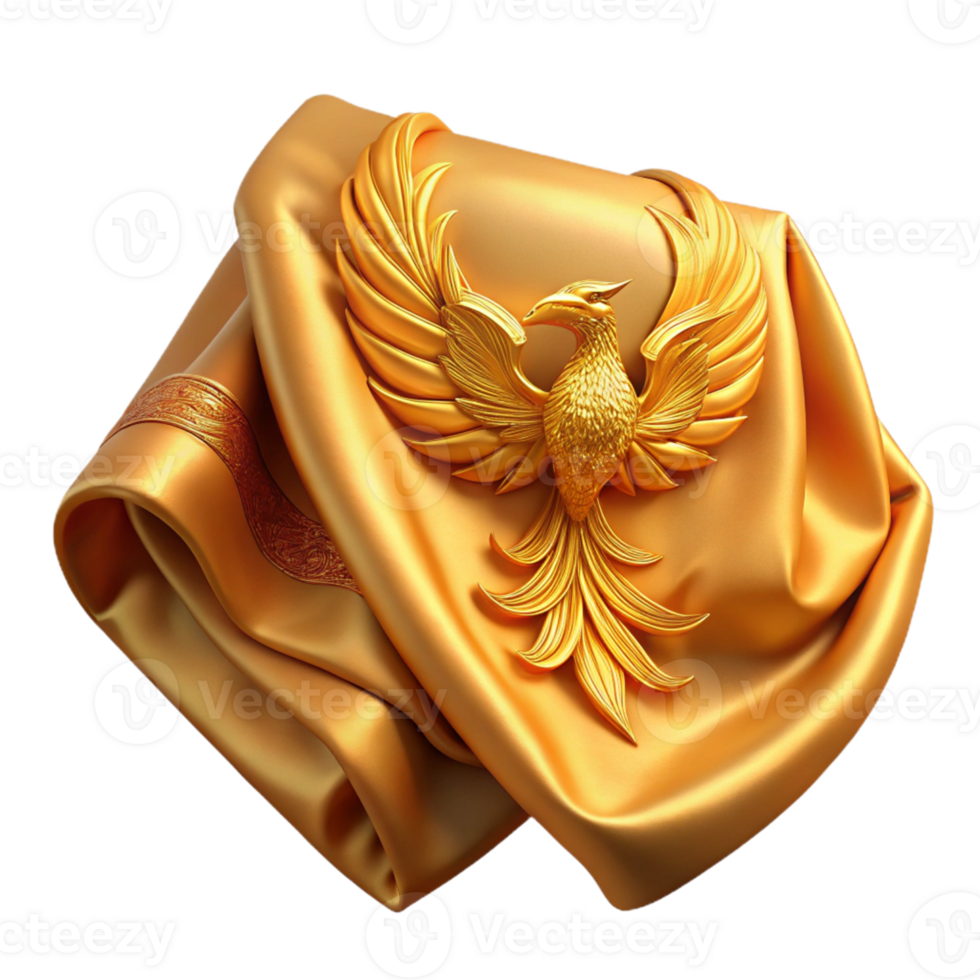 Golden Phoenix on Fabric png