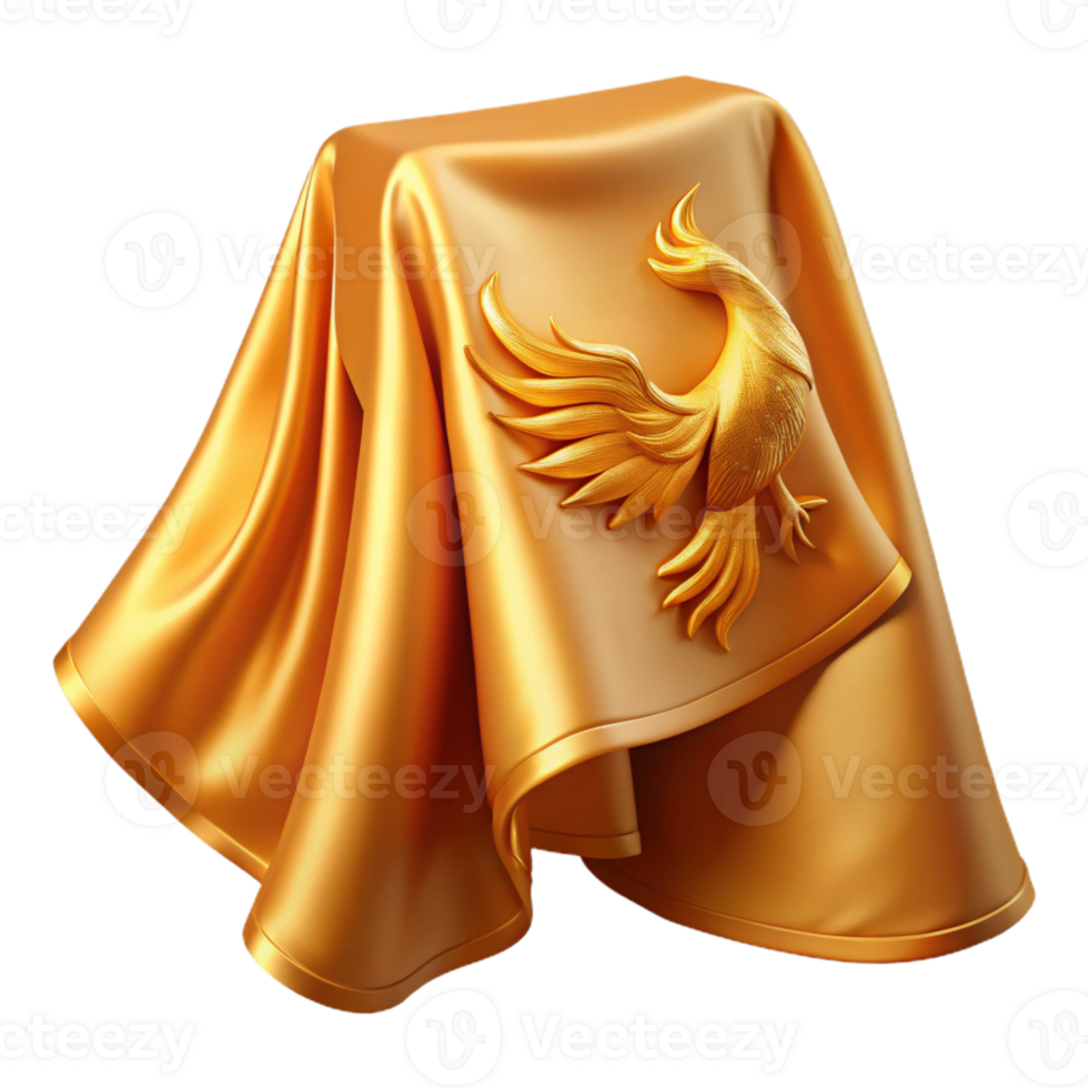 Golden Bird Sculpture Under Drape png