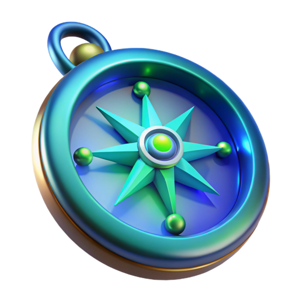Isometric Compass Navigation Guide png
