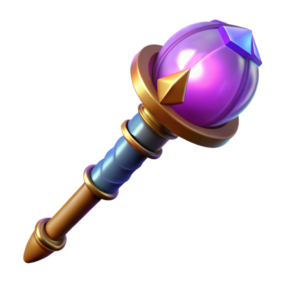 Magical Orb Staff Game Asset png