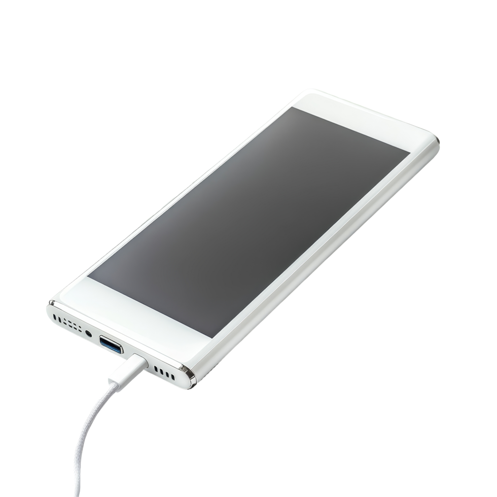 Portable power bank for charging mobile devices on a clean transparent background, ideal for travel and everyday use, Power bank for charging mobile devices on transparent backgroundfile png