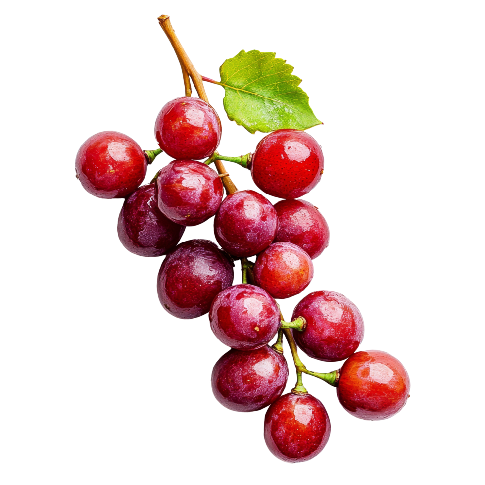 Burmese grape cluster arranged on a transparent background showcasing its vibrant color and natural shine, Burmese grape on transparent background background png