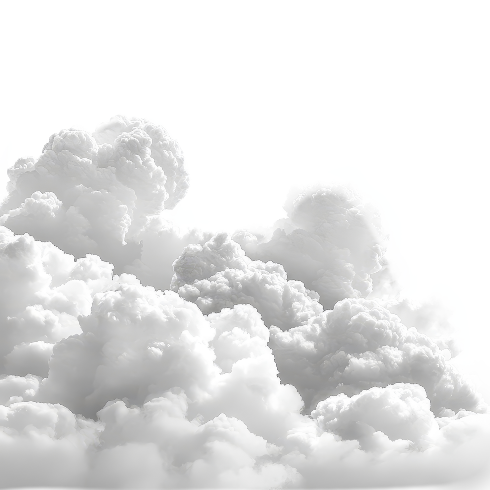 Soft transparent clouds drifting gently against a blank transparent background, creating a serene and peaceful atmosphere, transparent clouds isolated on transparent background png