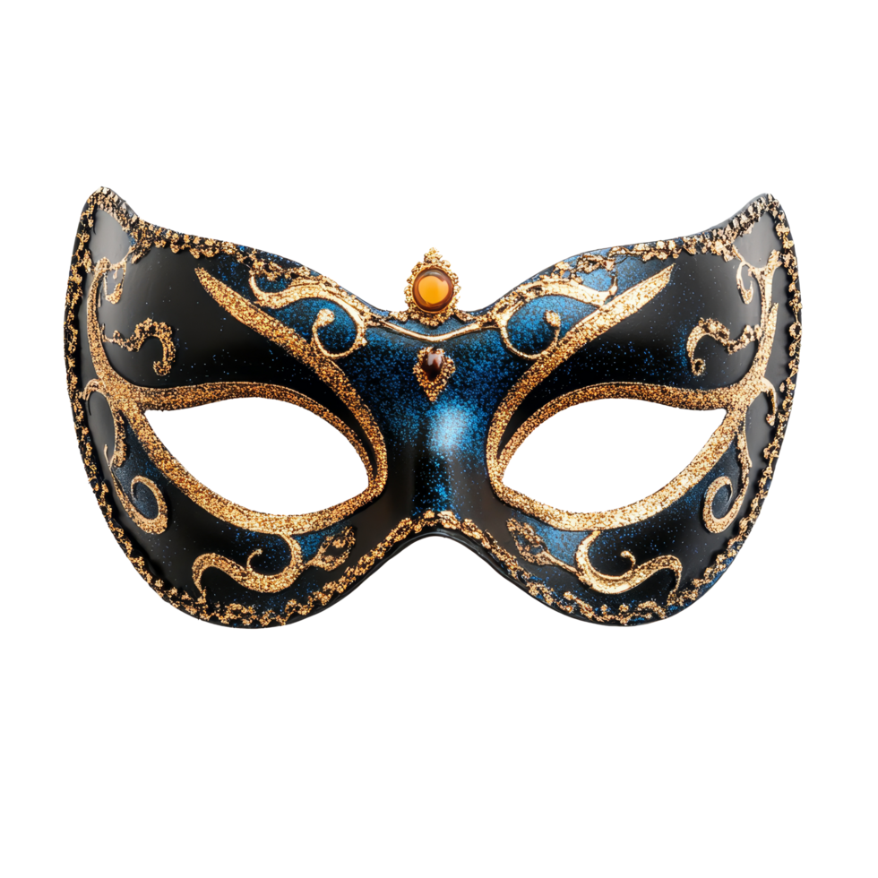 Elegant masquerade mask featuring intricate designs displayed against a pristine transparent background, Isolated masquerade mask on a pure transparent background with png
