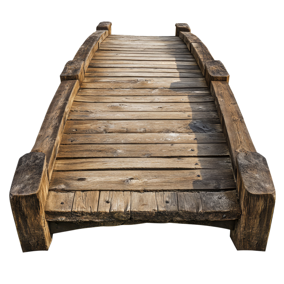 Various old timber bridges on a transparent background showcasing traditional construction methods and materials, Various types of old timber bridge transparent background png