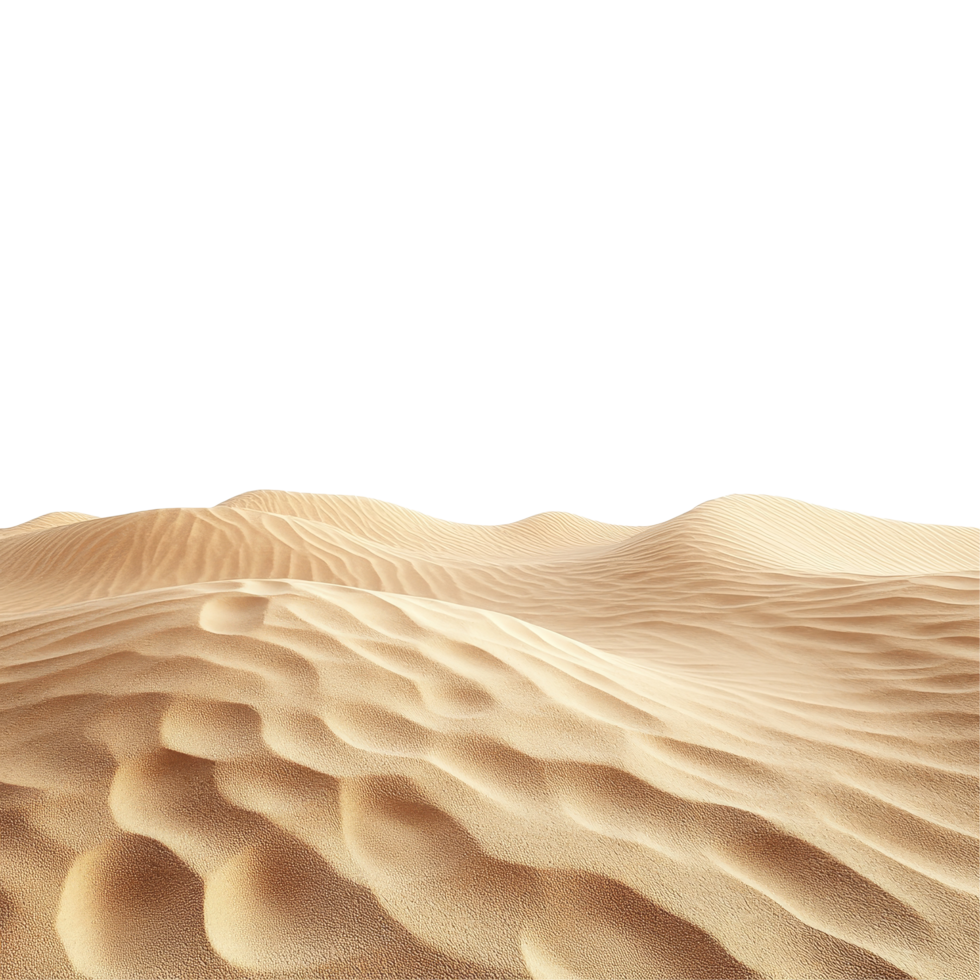 Beautiful sand horizon desert landscape with gentle dunes against a bright transparent background, Sand Horizon Desert on transparent background png