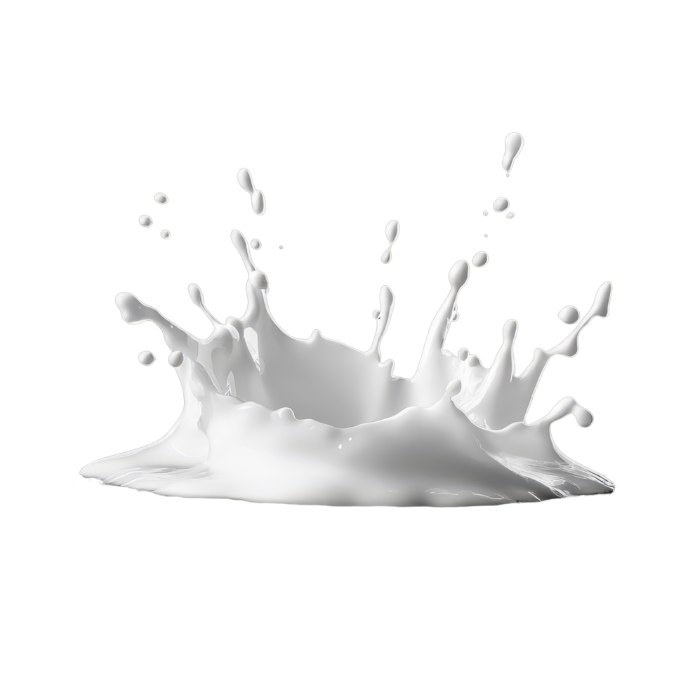 Dynamic milk splash captured in high contrast against a deep black background, showcasing fluid motion and detail, Milk splash isolated on black background Stock Illustration png