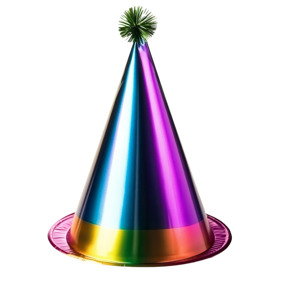 Colorful party hat stands out against a clean transparent background, perfect for festive celebrations and gatherings, party hat isolated on transparent background png
