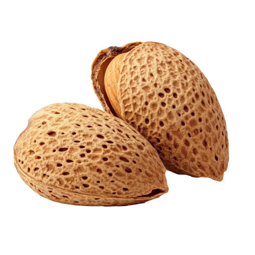 Natural almonds in their shells isolated on a clean transparent background for culinary use and cooking, almonds nut in shell isolated on transparent background png