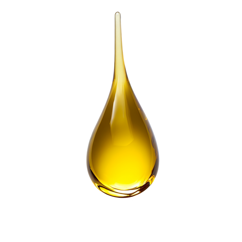 A closeup view of a single drop of oil mixed with shampoo on a clean transparent background, drop of oil and shampoo on transparent background png