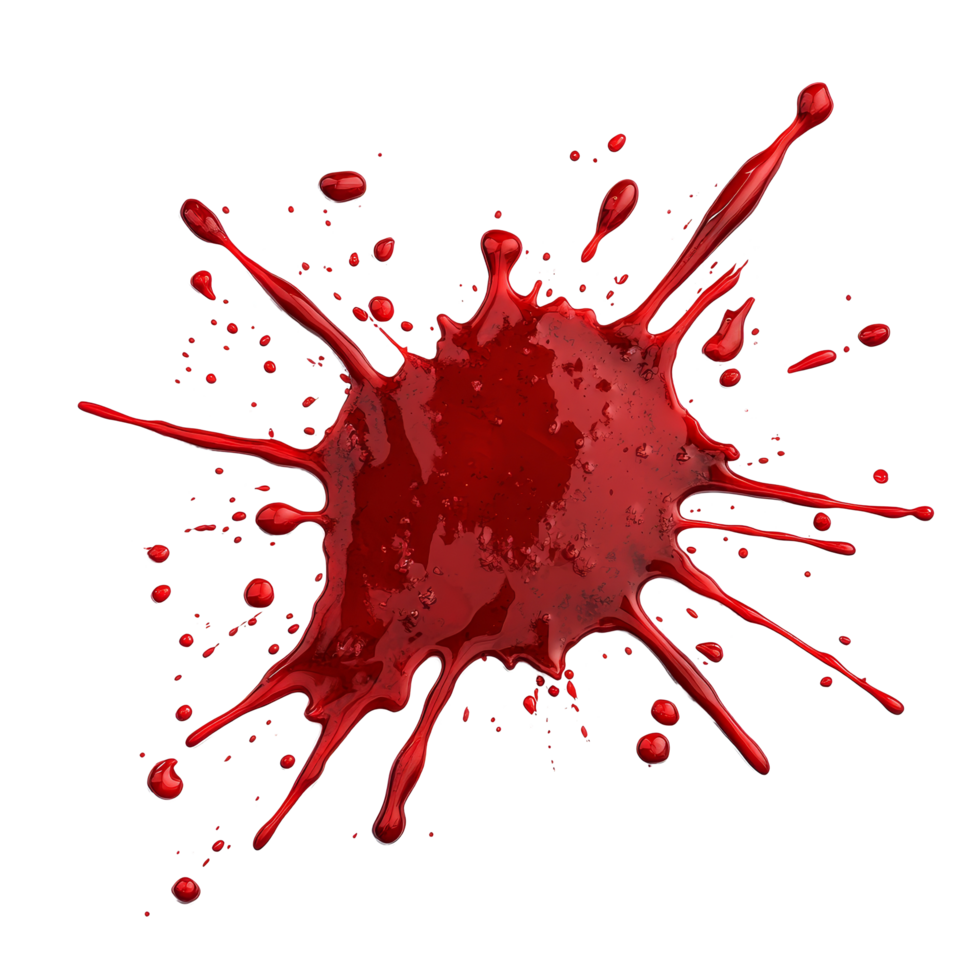 Red blood splatters isolated on a transparent background for creative design and artistic purposes, Red Blood Splatters Isolated on transparent background png