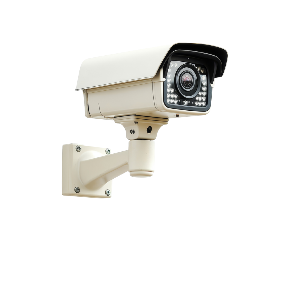 transparentbackground isolation of a surveillance camera mounted securely for monitoring purposes, Surveillance camera isoalted on transparent background png