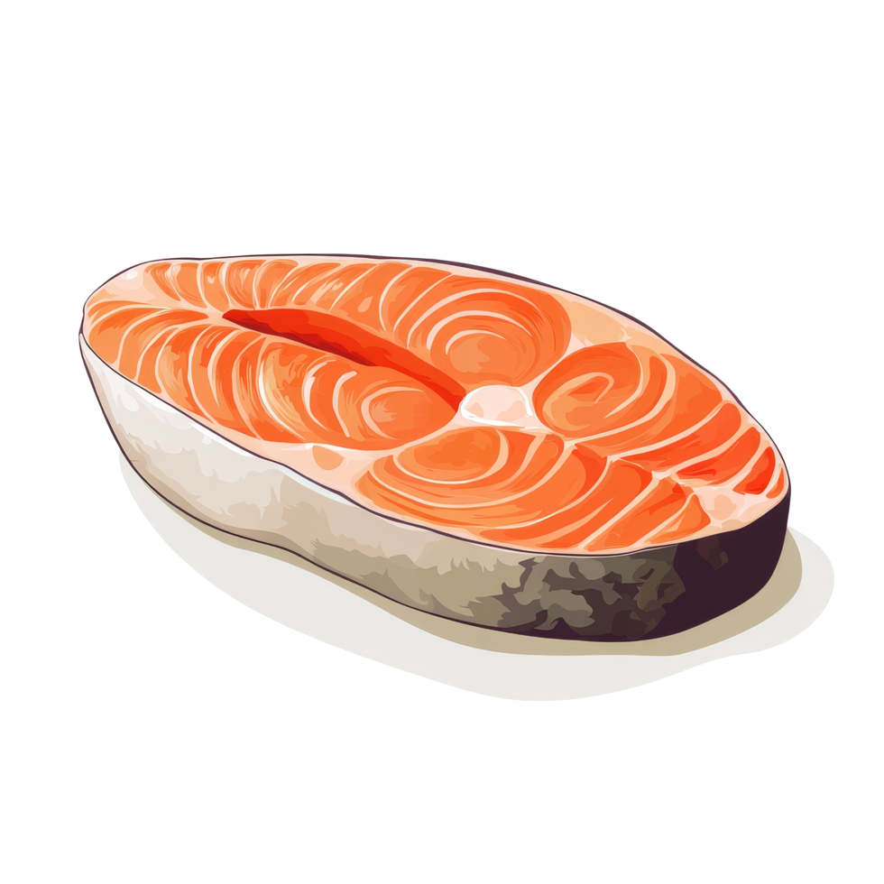Fresh raw salmon trout steak slice ready for culinary preparation in a kitchen setting, salmon, trout, steak, slice of fresh raw fish, isolated png