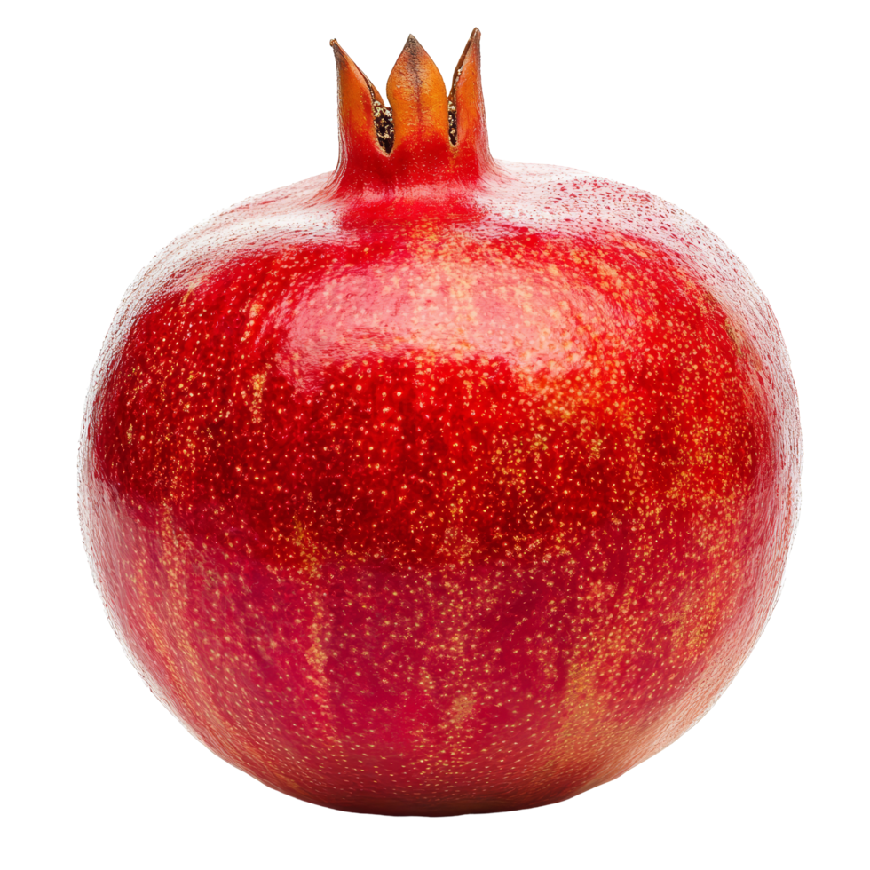Freshly harvested pomegranate isolated on a transparent background showcasing its vibrant red color and unique texture, pomegranate isolated on transparent background png