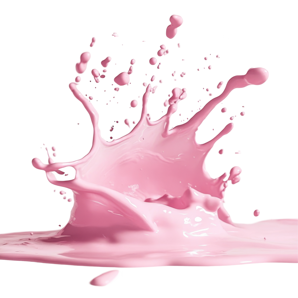A vibrant pink paint splash on a clean transparent backdrop catches the eye with its dynamic curves and forms, Pink Paint Splash on transparent background png