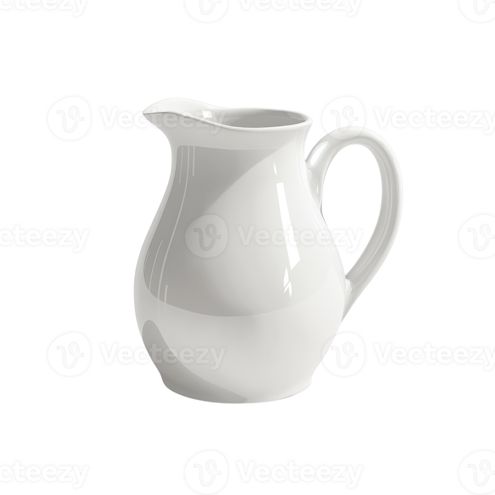 A Simple White Ceramic Creamer Pitcher png