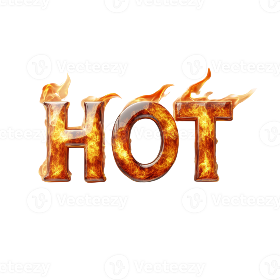 Fiery Hot Letters Emblazoned In Burning Flames png
