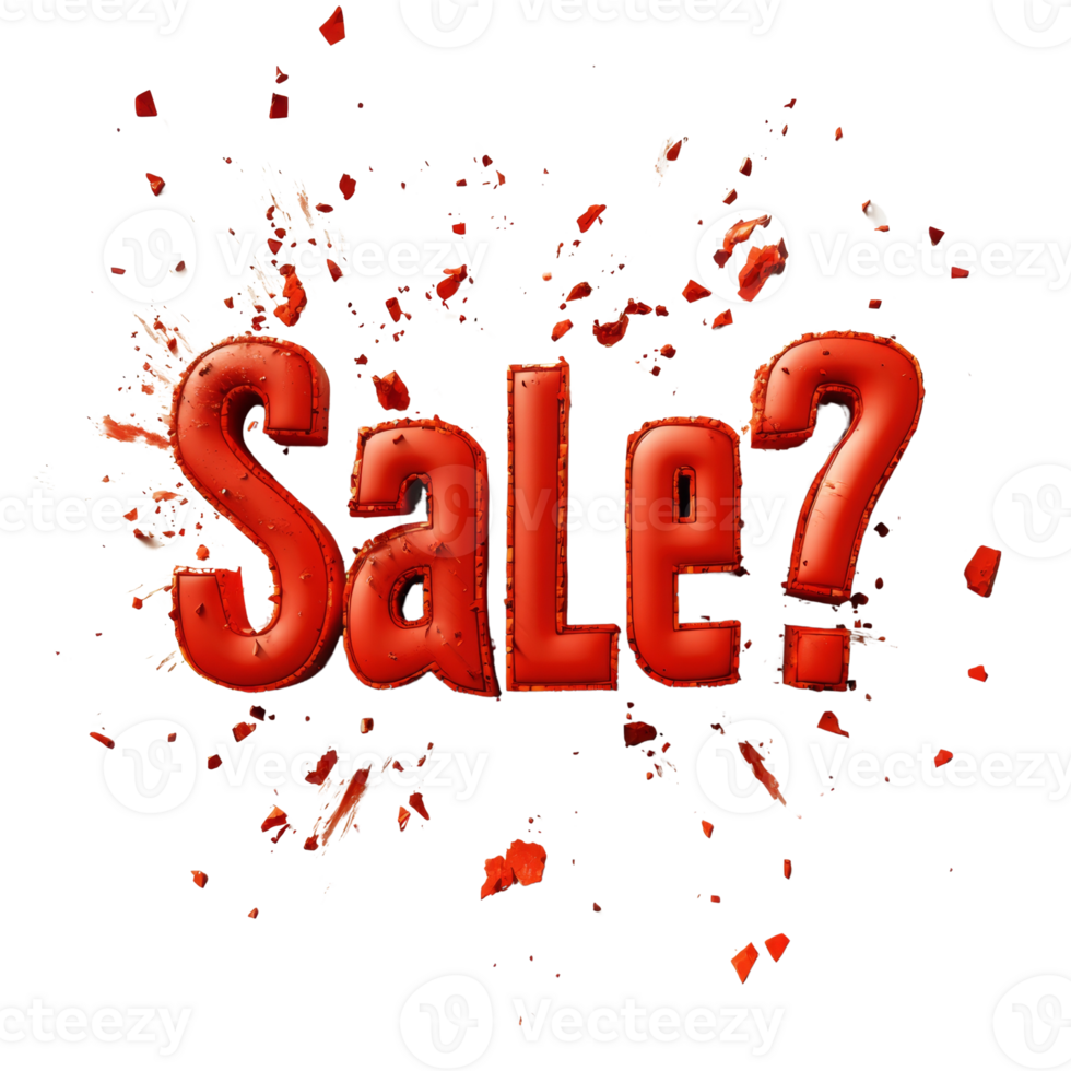 Exploding Sale Question Mark Red Letters png