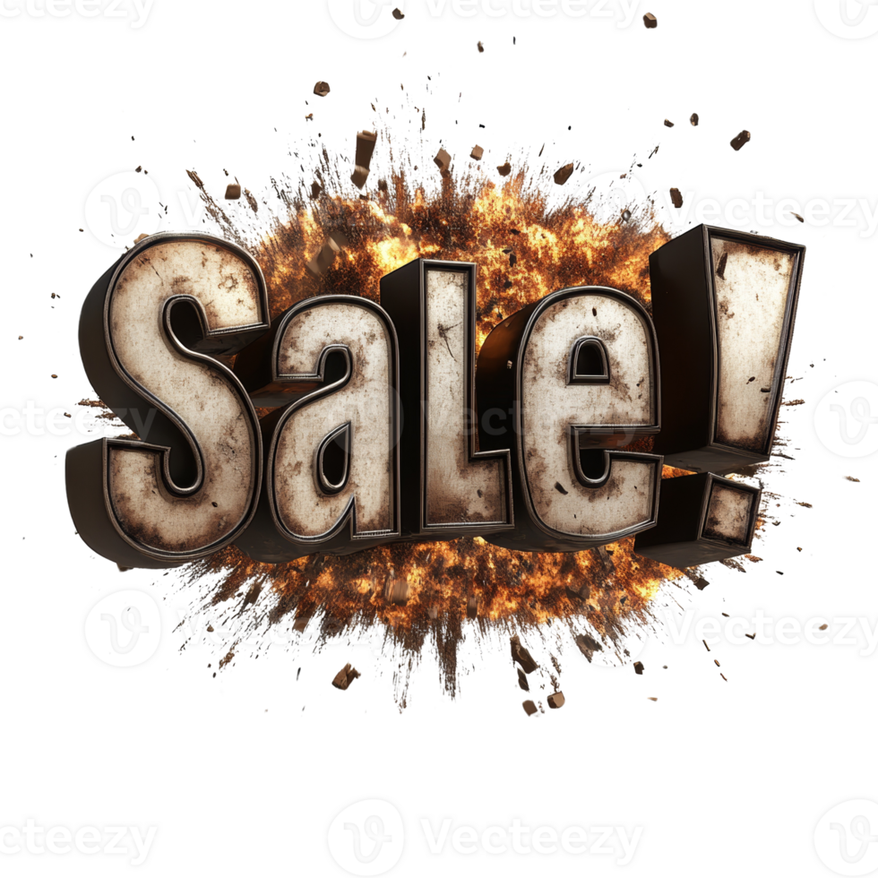 Exploding Sale Announcement With Grunge Text png