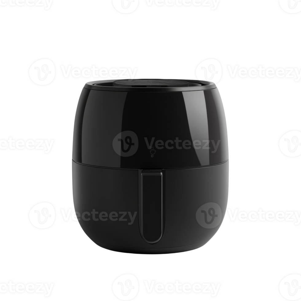 A sleek black air fryer kitchen appliance png