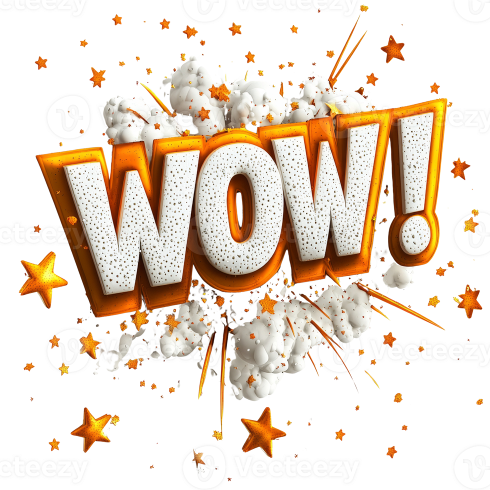 Wow Explosion With Stars And White Clouds png