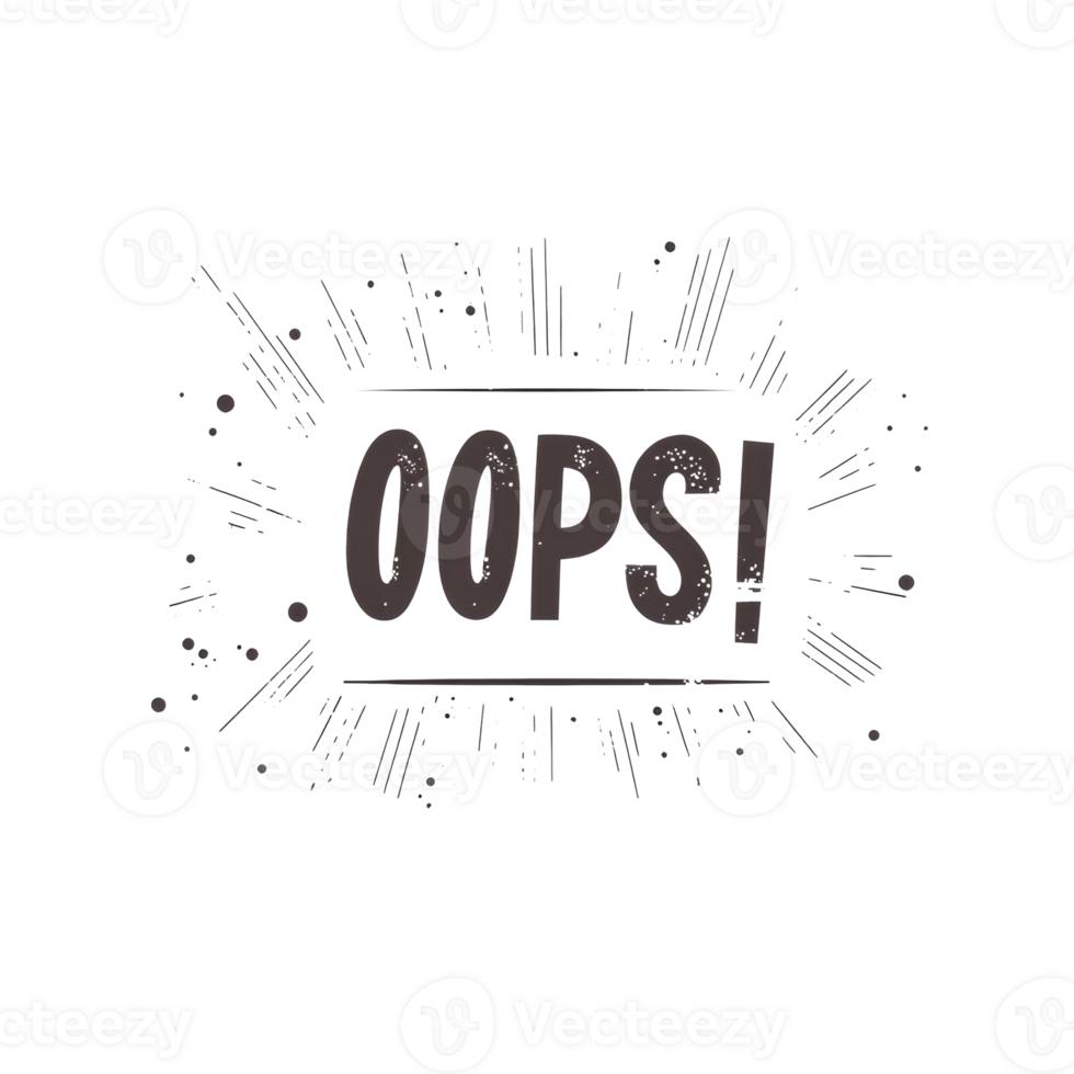 Oops Graphic Design With A Burst Effect png
