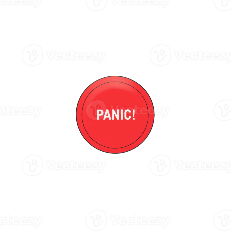 Red Circle Button Displays Panic Warning Message png